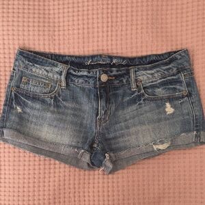 American Eagle Outfitters Distressed Blue Jean Shorts